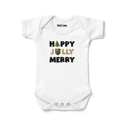 Newborn & Малышам Vegas Golden Knights Chad & Jake White Jolly Christmas Bodysuit