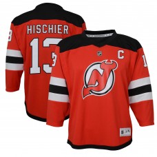 Подростковая New Jersey Devils Nico Hischier Red Captain Patch Home Replica Player Jersey Подростковая New Jersey Devils Nico Hischier Red Captain Patch Home Replica Player Jersey