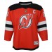 Подростковая New Jersey Devils Nico Hischier Red Captain Patch Home Replica Player Jersey
