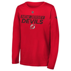 Детская футболка с длинным рукавом New Jersey Devils Outerstuff Red Wordmark Детская футболка с длинным рукавом New Jersey Devils Outerstuff Red Wordmark