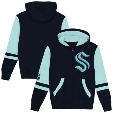 Preschool Seattle Kraken Navy Face Off Full-Zip Hoodie