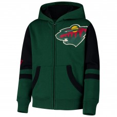 Толстовка на молнии Подростковая Minnesota Wild Green Face Off