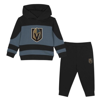 Толстовка и штаны Toddler Vegas Golden Knights Black/Gray Puck Hero Fleece