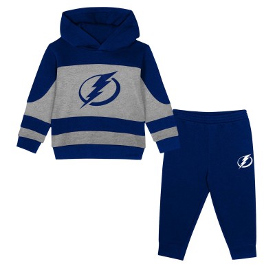 Толстовка и штаны Toddler Tampa Bay Lightning Blue/Heather Gray Puck Hero Fleece