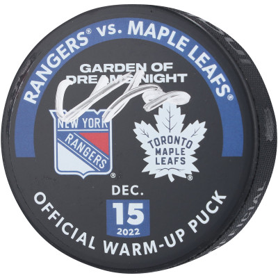 Шайба Adam Fox New York Rangers Autographed Fanatics Authentic Practice-Used Used During Warmups vs. Toronto Maple Leafs on December 15, 2022
