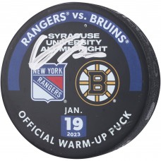 Шайба Adam Fox New York Rangers Autographed Authentic Practice-Used Used During Warmups vs. Boston Bruins on January 19, 2023
