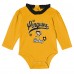 Girls Infant Pittsburgh Penguins 3-Piece Rink Queen Long Sleeve Bodysuit, Pants & Headband Set