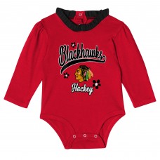 Боди и штаны Girls Infant Chicago Blackhawks 3-Piece Rink Queen Long Sleeve Bodysuit