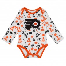 Малышам Philadelphia Flyers White Quick Learner Long Sleeve Bodysuit