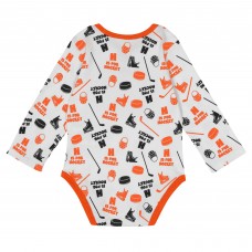 Малышам Philadelphia Flyers White Quick Learner Long Sleeve Bodysuit