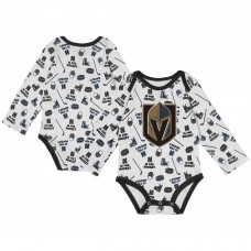Малышам Vegas Golden Knights White Quick Learner Long Sleeve Bodysuit