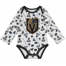 Малышам Vegas Golden Knights White Quick Learner Long Sleeve Bodysuit