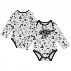 Малышам Los Angeles Kings White Quick Learner Long Sleeve Bodysuit