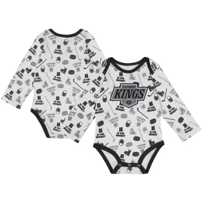 Малышам Los Angeles Kings White Quick Learner Long Sleeve Bodysuit