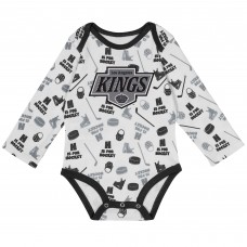 Малышам Los Angeles Kings White Quick Learner Long Sleeve Bodysuit