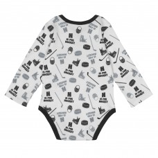 Малышам Los Angeles Kings White Quick Learner Long Sleeve Bodysuit