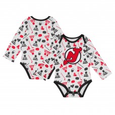 Малышам New Jersey Devils White Quick Learner Long Sleeve Bodysuit