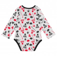 Малышам New Jersey Devils White Quick Learner Long Sleeve Bodysuit