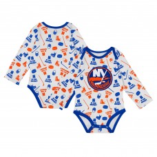 Малышам New York Islanders White Quick Learner Long Sleeve Bodysuit Малышам New York Islanders White Quick Learner Long Sleeve Bodysuit