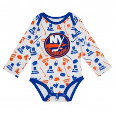 Малышам New York Islanders White Quick Learner Long Sleeve Bodysuit Малышам New York Islanders White Quick Learner Long Sleeve Bodysuit