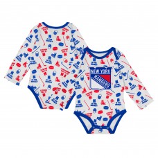 Малышам New York Rangers White Quick Learner Long Sleeve Bodysuit