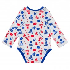 Малышам New York Rangers White Quick Learner Long Sleeve Bodysuit