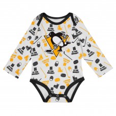 Малышам Pittsburgh Penguins White Quick Learner Long Sleeve Bodysuit Малышам Pittsburgh Penguins White Quick Learner Long Sleeve Bodysuit