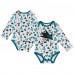 Малышам San Jose Sharks White Quick Learner Long Sleeve Bodysuit