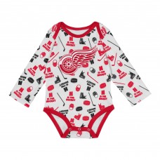 Малышам Detroit Red Wings White Quick Learner Long Sleeve Bodysuit