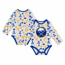 Малышам Buffalo Sabres White Quick Learner Long Sleeve Bodysuit