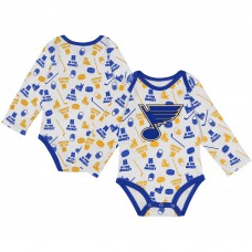 Малышам St. Louis Blues White Quick Learner Long Sleeve Bodysuit