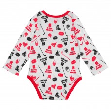Малышам Chicago Blackhawks White Quick Learner Long Sleeve Bodysuit