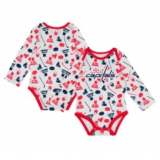 Малышам Washington Capitals White Quick Learner Long Sleeve Bodysuit