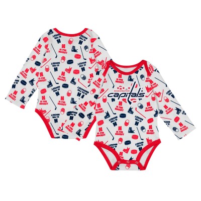 Малышам Washington Capitals White Quick Learner Long Sleeve Bodysuit