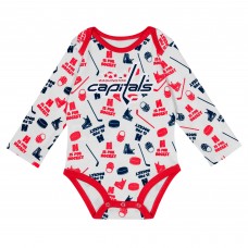 Малышам Washington Capitals White Quick Learner Long Sleeve Bodysuit