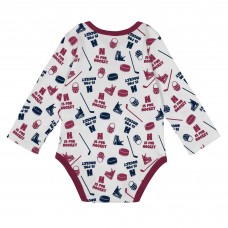 Малышам Colorado Avalanche White Quick Learner Long Sleeve Bodysuit