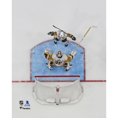 Tristan Jarry Pittsburgh Penguins Unsigned Fanatics Authentic Goalie Goal Celebration Photograph