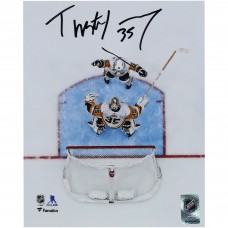 Tristan Jarry Pittsburgh Penguins Autographed Fanatics Authentic 8 x 10 Goalie Goal Celebration Photograph