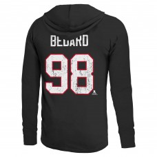 Толстовка Connor Bedard Chicago Blackhawks Majestic Threads Softhand Name & Number - Black
