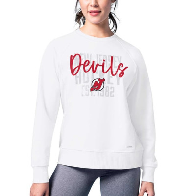 Женская свитшот New Jersey Devils MSX by Michael Strahan White Millie Raglan Pullover