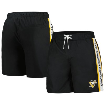 Pittsburgh Penguins G-III Sports by Carl Banks Black Streamline Volley Swim Trunks