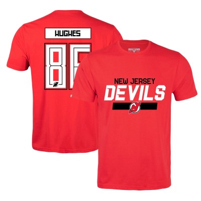 Футболка Jack Hughes New Jersey Devils Levelwear Richmond Player Name & Number - Red