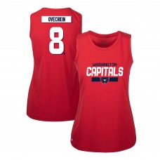 Женская футболка Washington Capitals Alexander Ovechkin Levelwear Red Macy Player Name & Number Tank Top
