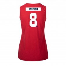 Женская футболка Washington Capitals Alexander Ovechkin Levelwear Red Macy Player Name & Number Tank Top