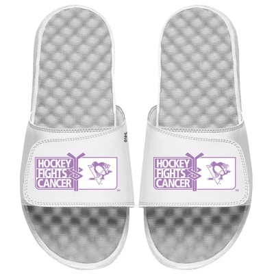 Тапочки Pittsburgh Penguins ISlide Youth Hockey Fights Cancer - White