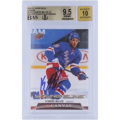 KAndre Miller New York Rangers Autographed 2020-21 Upper Deck Series 2 Young Guns Canvas #C235 Beckett Fanatics Witnessed Authenticated 9.5/10 Rookie Card