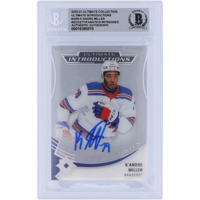 KAndre Miller New York Rangers Autographed 2020-21 Upper Deck Ultimate Collection Introductions #UI-69 Beckett Fanatics Witnessed Authenticated 10 Rookie Card