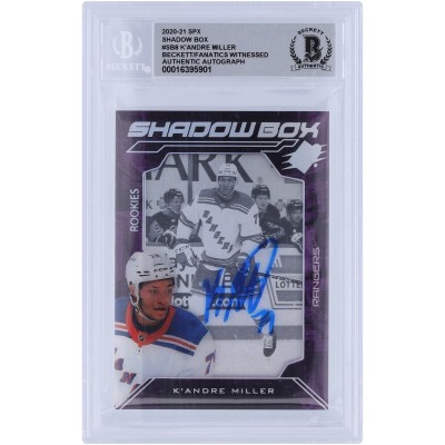 KAndre Miller New York Rangers Autographed 2020-21 Upper Deck SPX Shadow Box #SB-8 Beckett Fanatics Witnessed Authenticated 10 Rookie Card