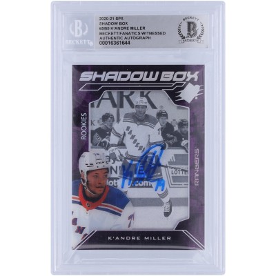 KAndre Miller New York Rangers Autographed 2020-21 Upper Deck SPX Shawdow Box #SB-8 Beckett Fanatics Witnessed Authenticated Rookie Card
