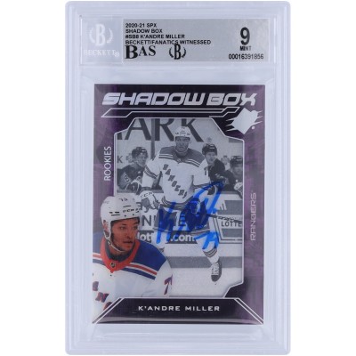 KAndre Miller New York Rangers Autographed 2020-21 Upper Deck SPX Shawdow Box #SB-8 Beckett Fanatics Witnessed Authenticated 9/10 Rookie Card